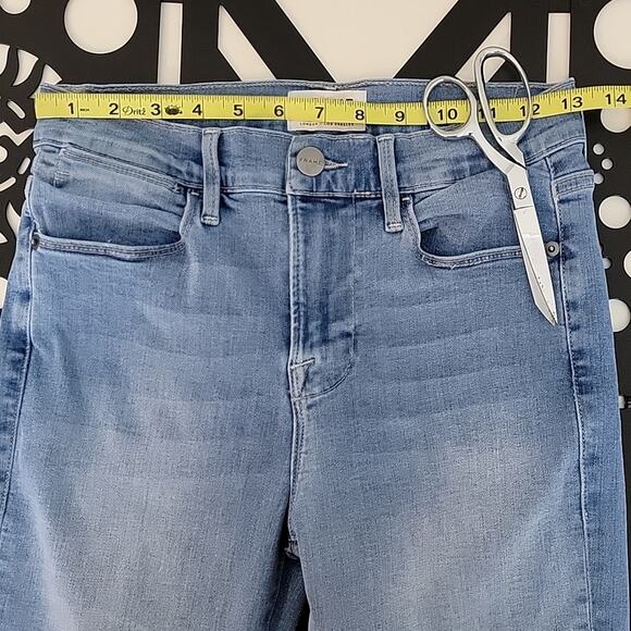 Frame Le High Skinny Raw Edge Blue Denim Jeans in Europa 26 - Picture 8 of 15
